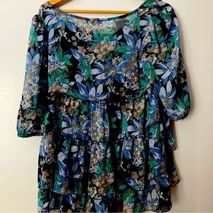 Express floral flutter top